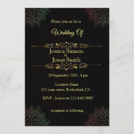 アラビア文字(曼荼羅付き結婚) 招待状