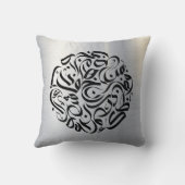 アラビア文字（黒）円دائرة الحروف العربية クッション (裏面)