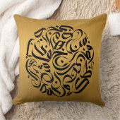 アラビア文字（黒）円دائرة حروف عربية クッション (ブランケット)