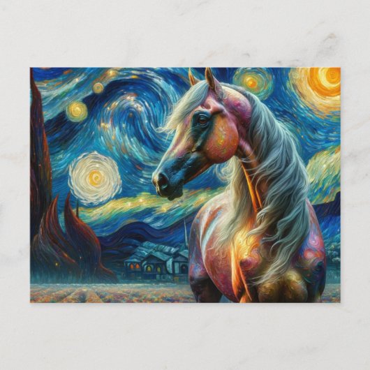 アラビア星空の夜バンゴッホ葉書 ポストカード (正面)