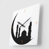 アラビア時計 スクエア壁時計 (傾斜)