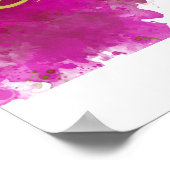 アラビア書道のカリマ黄金とピンクの色 ポスター (角)