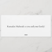 アラビア書道アート | ラマダーンのご挨 招待状 (裏面)