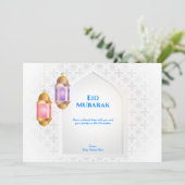 アラビア模様の提灯と窓 |白 招待状 (スタンド正面)