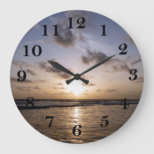 アラビア海の夕日 ラージ壁時計 (正面)