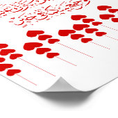 アラビア結婚語の赤いハート祝い ポスター (角)