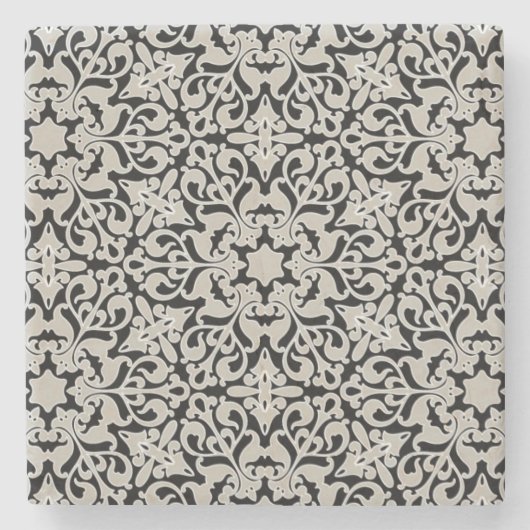 アラビア花パターン ストーンコースター (正面)