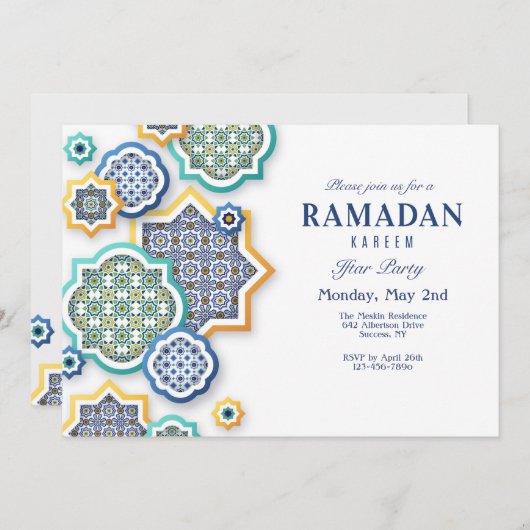 アラビア装飾  招待状 (正面/裏面)