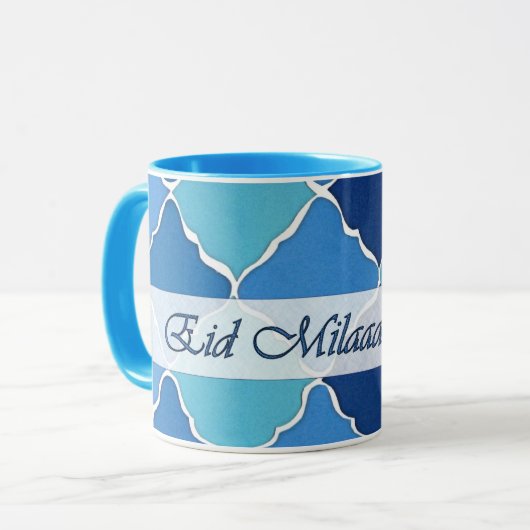 アラビア誕生日の青はモザイク信号器のマグにある調子を与えます マグカップ (正面左)