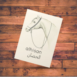 アラビア語で馬 – ヴィンテージイラストレーション ポストカード