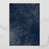 アラビア語と英語のエレガントな青と金のムスリム 箔招待状 (裏面)