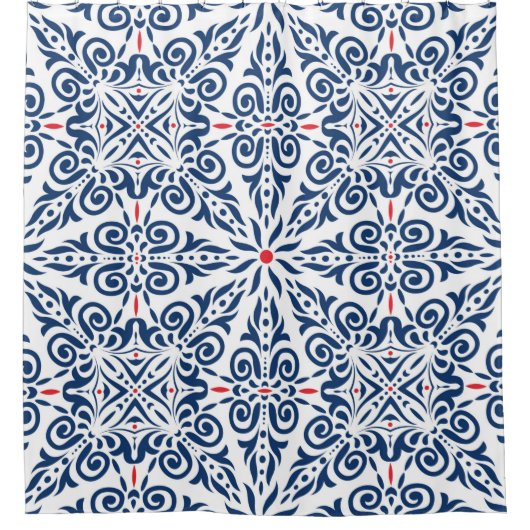 アラビア語のシームレスなパターン。カラフルの背景(ar) シャワーカーテン (正面)