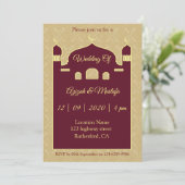 アラビア語のダマス結婚ク背景 招待状 (スタンド正面)