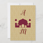 アラビア語のダマス結婚ク背景 招待状 (裏面)