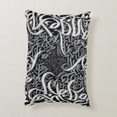 アラビア語の文字（黒と白） アクセントクッション (裏面(縦))
