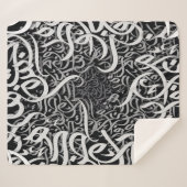 アラビア語の文字（黒と白） シェルパブランケット (正面(横))