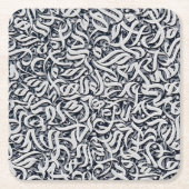 アラビア語の文字（黒と白） スクエアペーパーコースター (正面)