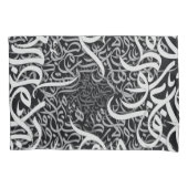 アラビア語の文字（黒と白） 枕カバー (正面)