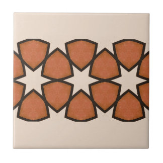 アラビア語の暖かいトーンの幾何パターン（の模様が）あるヴィンテージ タイル