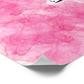 アラビア語の書道「光を照らす」ピンク ポスター (角)