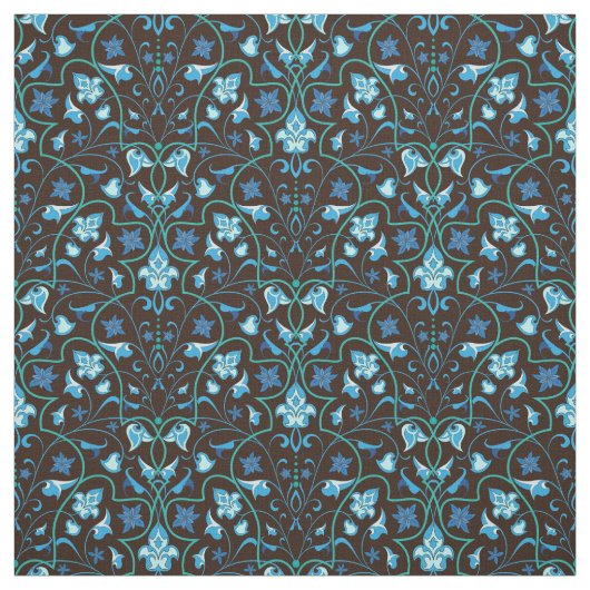 アラビア語の青いパターン ファブリック (見本)