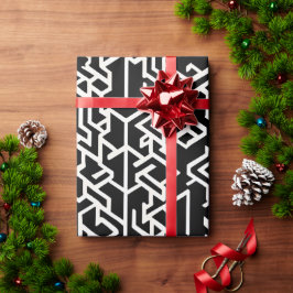 アラビア語のK多角形と線の幾何学的パターン ラッピングペーパー