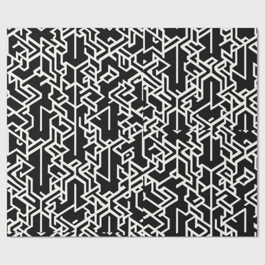 アラビア語のK多角形と線の幾何学的パターン ラッピングペーパー (フラット)