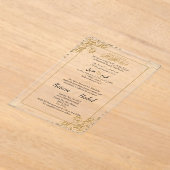 アラビア語イングリッモダンククラシックイスラム教徒 アクリル招待状 (レイダウン)