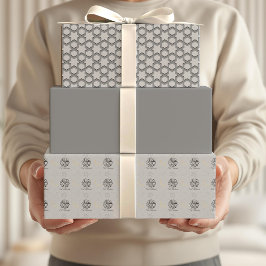 アラビア語イードムバラクかわいいグレースターパターン引用文 ラッピングペーパーシート