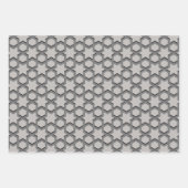 アラビア語イードムバラクかわいいグレースターパターン引用文 ラッピングペーパーシート (正面2)