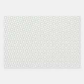 アラビア語イードムバラクかわいいホワイトスターパターン引用文 ラッピングペーパーシート (正面2)