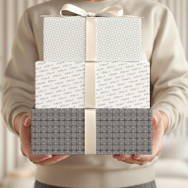 アラビア語イードムバラクかわいいホワイトスターパターン引用文 ラッピングペーパーシート