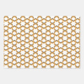 アラビア語イードムバラクキッズイエロースターパターン引用文 ラッピングペーパーシート (正面2)