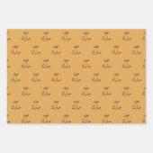 アラビア語イードムバラクキッズイエロースターパターン引用文 ラッピングペーパーシート (正面)