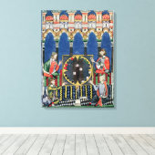 アラビア語バックギャモン選手4人 キャンバスプリント (インサイチュ (ウッドフロア))