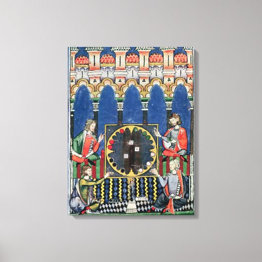 アラビア語バックギャモン選手4人 キャンバスプリント (正面)