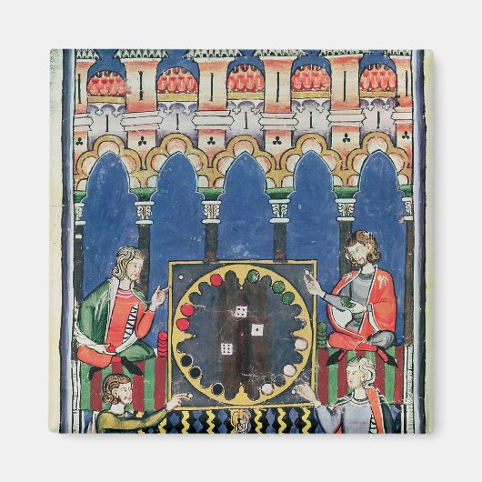 アラビア語バックギャモン選手4人 マグネット (正面)