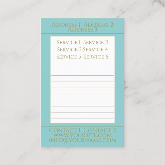 アラビア語パターン – 名刺 (裏面)