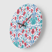 アラビア語フローラのシームレスなヴィンテージパターン ラージ壁時計 (傾斜)