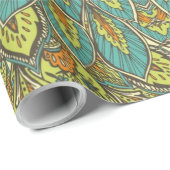 アラビア語ボホエレガントフローラモロッコピーコック ラッピングペーパー (ロールコーナー)