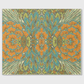 アラビア語ボホエレガントフローラモロッコピーコック ラッピングペーパー (フラット)