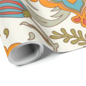 アラビア語ボホエレガントフローラモロッコピーコック ラッピングペーパー (ロールコーナー)