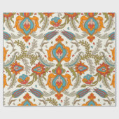 アラビア語ボホエレガントフローラモロッコピーコック ラッピングペーパー (フラット)