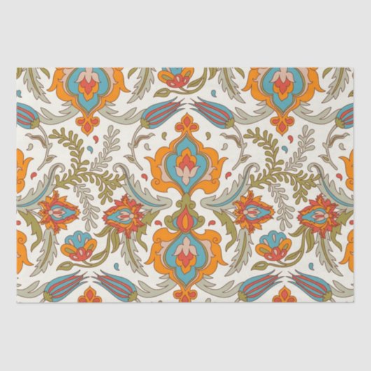 アラビア語ボホエレガントフローラモロッコピーコック 薄葉紙 (正面)