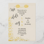 アラビア語ロマンチックユニークシンプルミニマル 箔招待状 (正面)