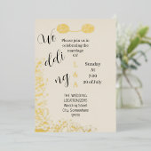 アラビア語ロマンチックユニークシンプルミニマル 箔招待状 (立ち正面)