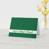 アラビア語誕生日緑の水玉模様グリーティングカード カード (黄色い花)