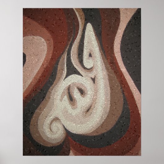 アラビア語（アッラー）モザイク仕上げプリントの神 ポスター (正面)