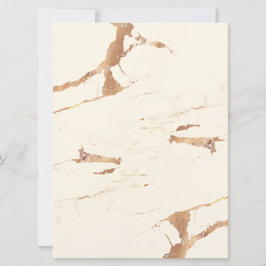 アラビア語(英語)大理石モダン金ゴールドとクリーム 招待状 (裏面)