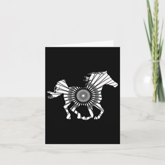 アラビア馬の乗馬耐久ポニーギフト カード (正面)